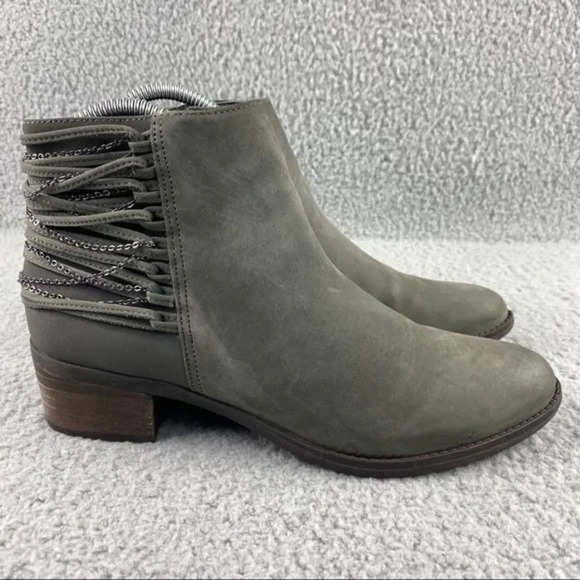 STEVE Madden Chily Ankle Booties Womens Size 6.5 M Boots Green Zip Closure Chain - Picture 2 of 12